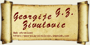 Georgije Živulović vizit kartica